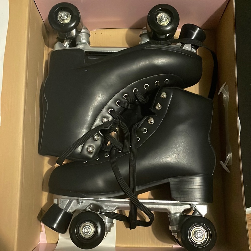 Black roller skates